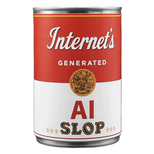 AI Slop, 15.5 Oz. can, rotating