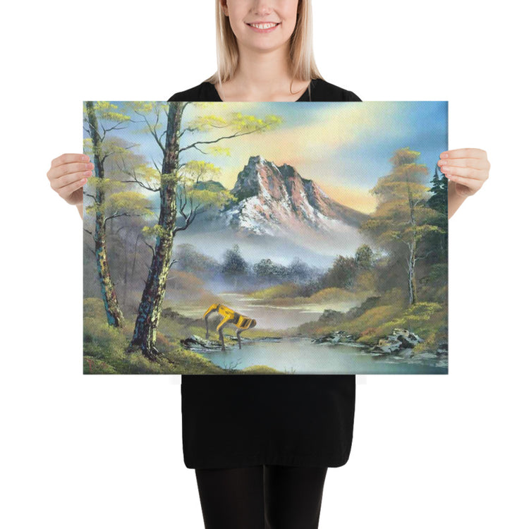 Mountain Landscape with Robot Dog - Canvas