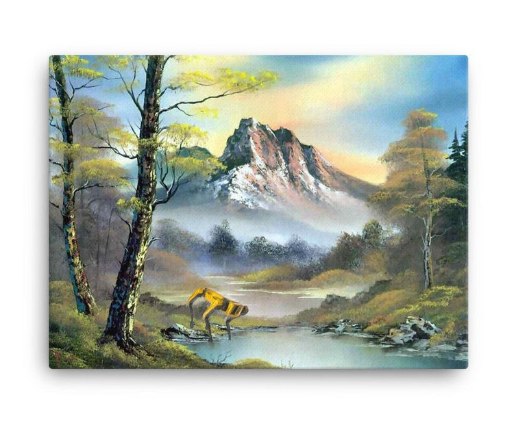 Brian Kane Mountain Landscape with Robot Dog